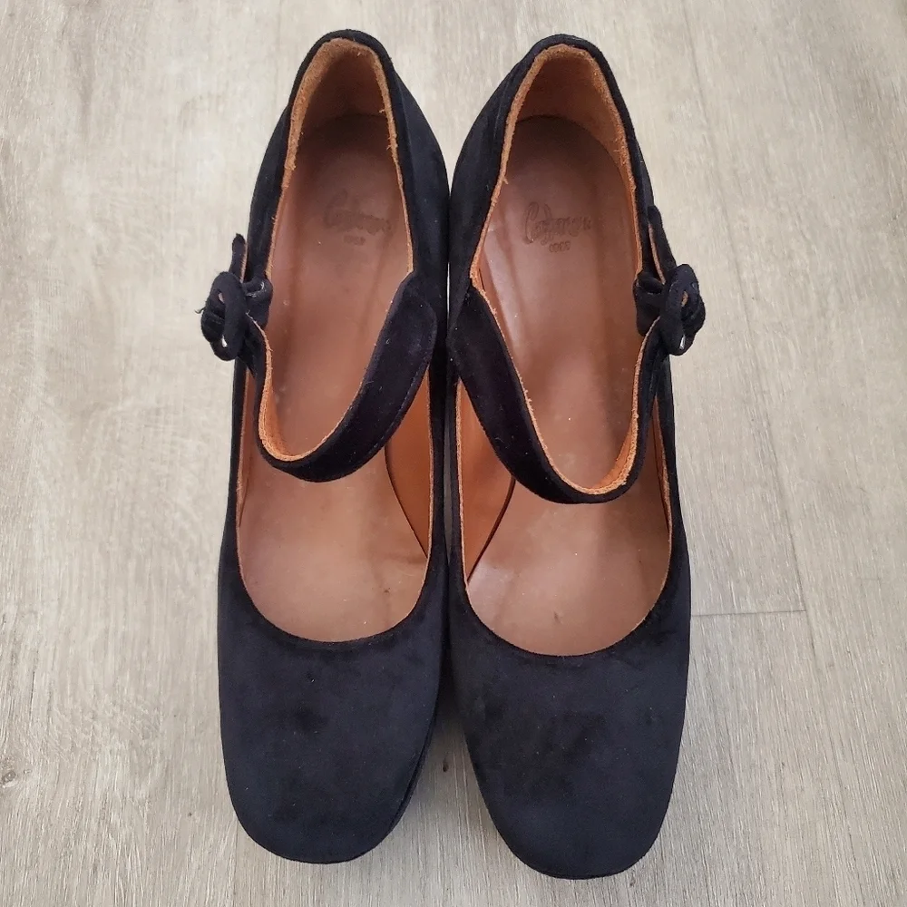 Castaner Suede Braided Black Platform Mary Jane Heel Shoes Spain 39 EU/8 US